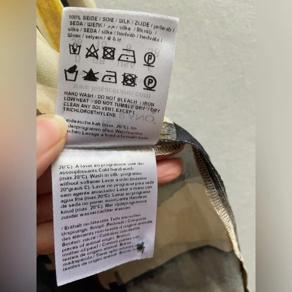 Luisa Cerano 100% Silk colour block checkered blouse Sz 6 - Picture 8 of 11